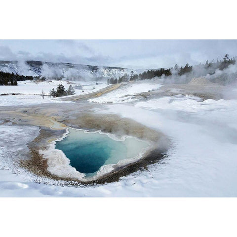 Heart Spring in Upper Geyser Basin, Yellowstone National Park Gold Ornate Wood Framed Art Print with Double Matting by The Yellowstone Collection