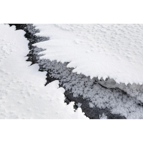 Ice formations along Slough Creek, Yellowstone National Park White Modern Wood Framed Art Print by The Yellowstone Collection