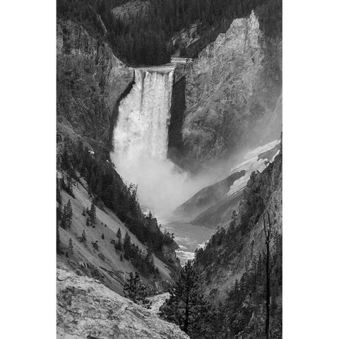 Lower Falls from Artist Point, Yellowstone National Park Black Modern Wood Framed Art Print with Double Matting by Frank, Jacob W.