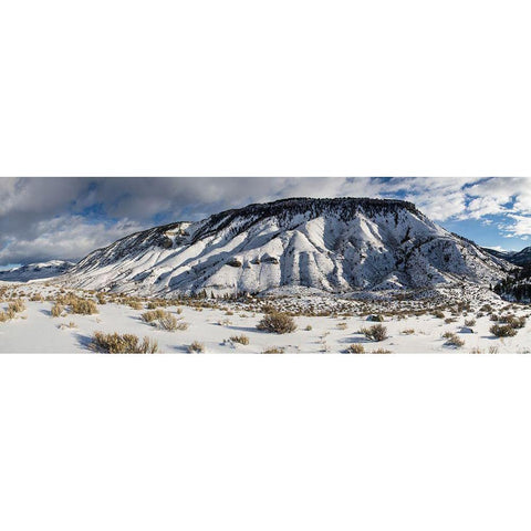 Mount Everts, Yellowstone National Park White Modern Wood Framed Art Print by The Yellowstone Collection