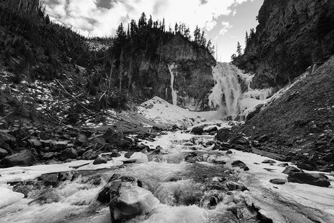 Osprey Falls, Yellowstone National Park White Modern Wood Framed Art Print with Double Matting by Frank, Jacob W.