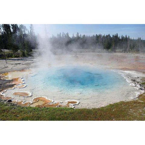 Silex Spring in the Lower Geyser Basin, Yellowstone National Park White Modern Wood Framed Art Print by Renkin, Diane