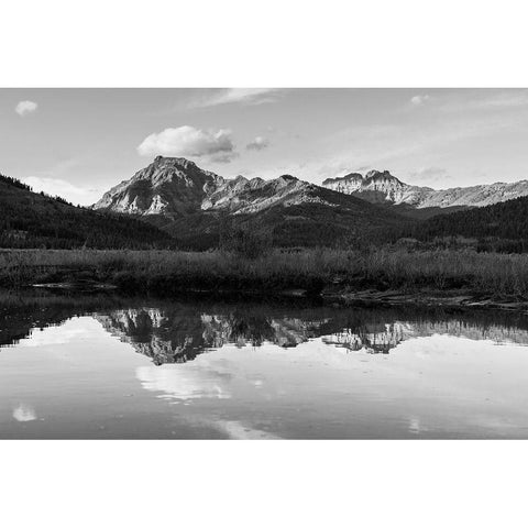 Soda Butte Creek Sunset Reflections, Yellowstone National Park Black Modern Wood Framed Art Print with Double Matting by The Yellowstone Collection