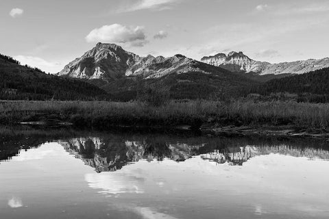 Soda Butte Creek Sunset Reflections, Yellowstone National Park White Modern Wood Framed Art Print with Double Matting by The Yellowstone Collection