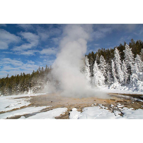 Solitary Geyser between Eruptions, Yellowstone National Park Black Modern Wood Framed Art Print with Double Matting by The Yellowstone Collection