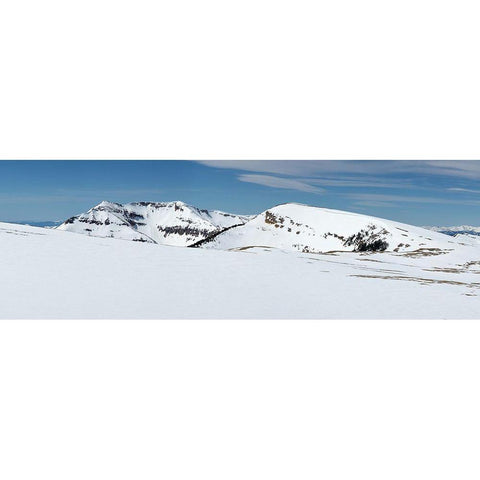 Spring Panorama in the Gallatin Mountains, Yellowstone National Park Black Modern Wood Framed Art Print with Double Matting by The Yellowstone Collection