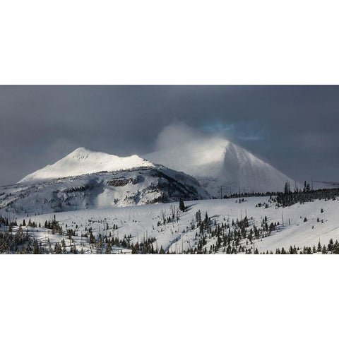 Storm light Mount Holmes and Dome Mountain, Yellowstone National Park Black Modern Wood Framed Art Print with Double Matting by The Yellowstone Collection