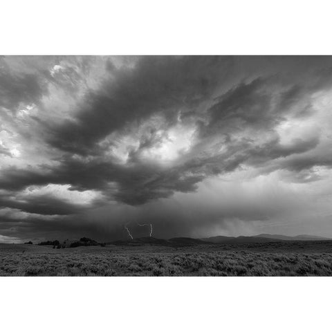 Sunset storm over the Washburn Range, Yellowstone National Park Gold Ornate Wood Framed Art Print with Double Matting by The Yellowstone Collection