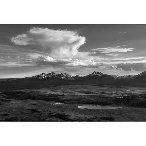 Swan Lake from Bunsen Peak Summit, Yellowstone National Park Gold Ornate Wood Framed Art Print with Double Matting by Frank, Jacob W.