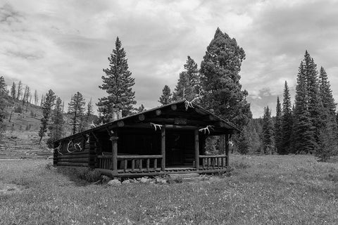 Hellroaring Station, Yellowstone National Park Black Ornate Wood Framed Art Print with Double Matting by The Yellowstone Collection