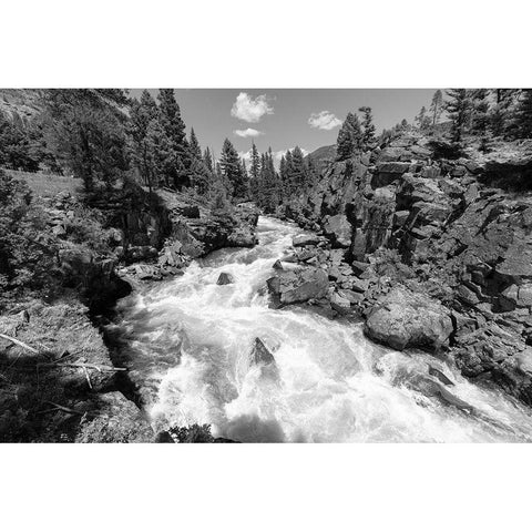 Views of Helloraring Creek, Yellowstone National Park White Modern Wood Framed Art Print by Frank, Jacob W.