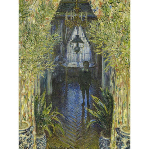 A Corner of the Apartment 1875 Black Modern Wood Framed Art Print with Double Matting by Monet, Claude