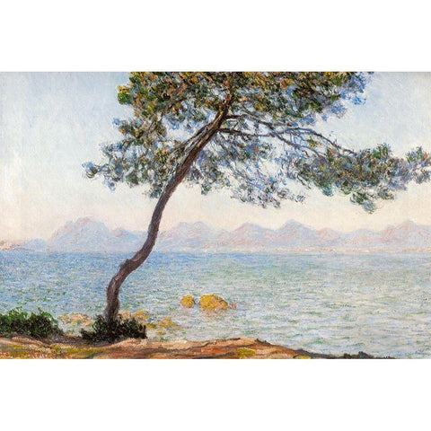 Antibes with tree 1888 Black Modern Wood Framed Art Print with Double Matting by Monet, Claude