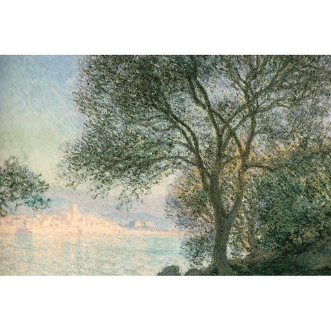 Antibes-view from the Salis 1888 Black Modern Wood Framed Art Print with Double Matting by Monet, Claude