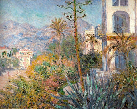 Bordighera II 1884 White Modern Wood Framed Art Print with Double Matting by Monet, Claude