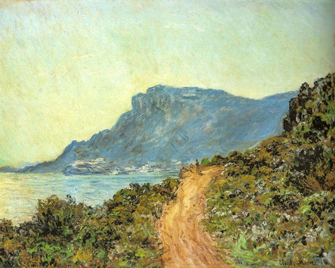 Cap Martin-near Menton 1884 Black Ornate Wood Framed Art Print with Double Matting by Monet, Claude