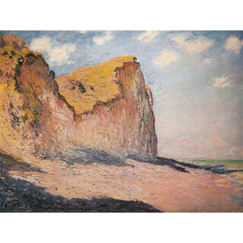 Cliffs near Pourville 1882 White Modern Wood Framed Art Print by Monet, Claude