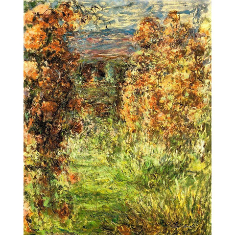 House from the Rose Garden 1920 Gold Ornate Wood Framed Art Print with Double Matting by Monet, Claude