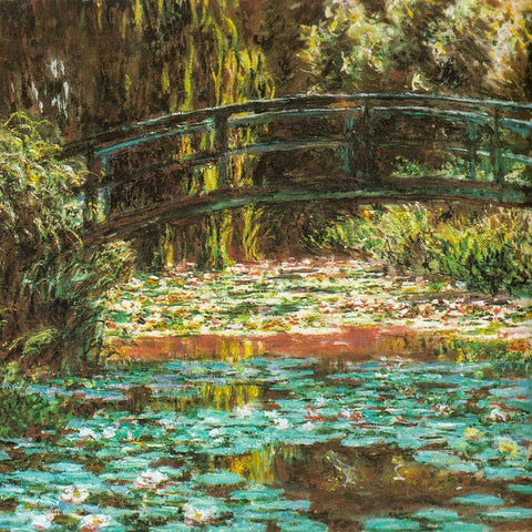 Japanese bridge at Giverny 1899 Black Ornate Wood Framed Art Print with Double Matting by Monet, Claude