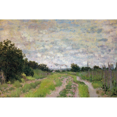 Path through the Vineyards 1872 Gold Ornate Wood Framed Art Print with Double Matting by Monet, Claude