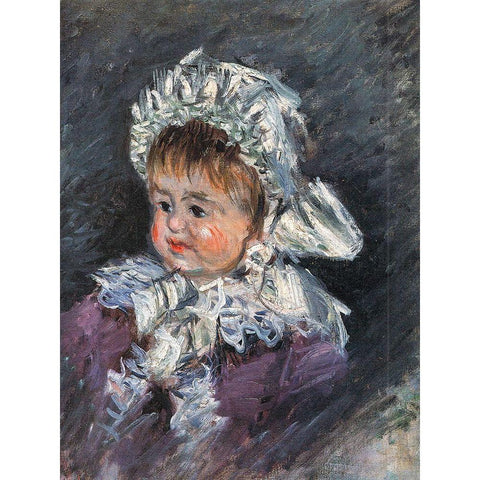 Portrait of Michel Monet as a baby 1878 White Modern Wood Framed Art Print by Monet, Claude