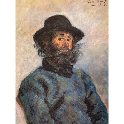 Portrait of Poly 1886 Black Modern Wood Framed Art Print with Double Matting by Monet, Claude