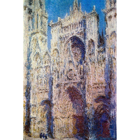 Rouen Cathedral 1894 Black Modern Wood Framed Art Print with Double Matting by Monet, Claude