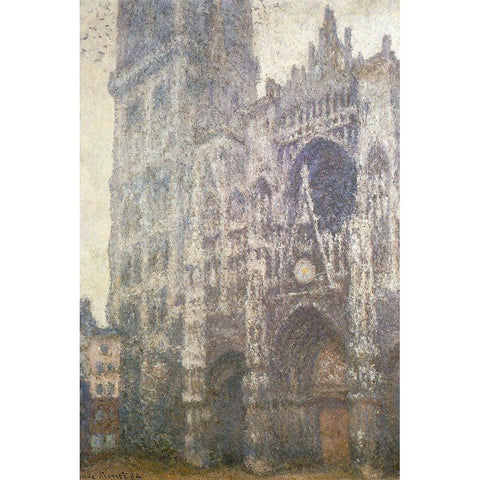 Rouen Cathedral facade 1894 Gold Ornate Wood Framed Art Print with Double Matting by Monet, Claude