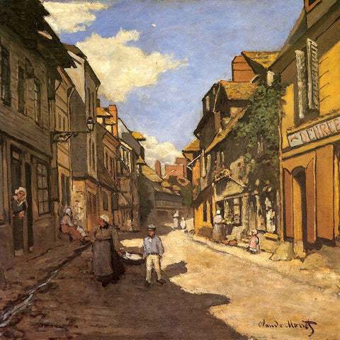 Rue de la Bavolle 1864 White Modern Wood Framed Art Print by Monet, Claude