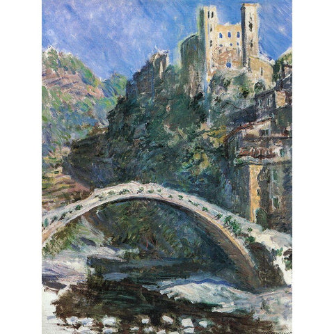 Seine at Port-Villez 1883 Gold Ornate Wood Framed Art Print with Double Matting by Monet, Claude