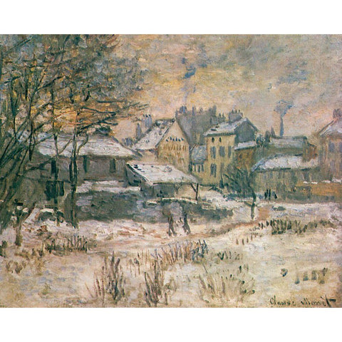 The Croix Blanche 1875 Gold Ornate Wood Framed Art Print with Double Matting by Monet, Claude