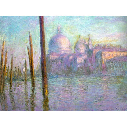 The Grand Canal-Venice 1908 Black Modern Wood Framed Art Print with Double Matting by Monet, Claude