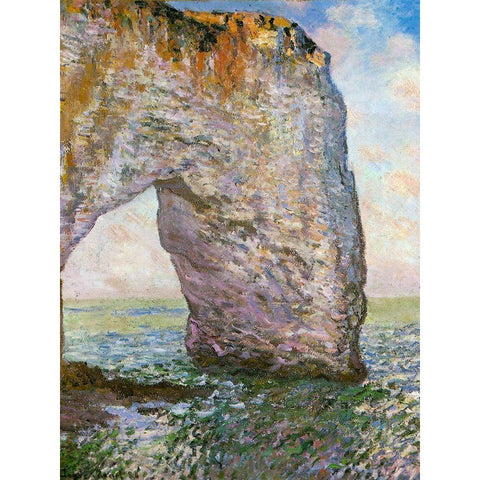 The Manneporte-Etretat 1883 White Modern Wood Framed Art Print by Monet, Claude