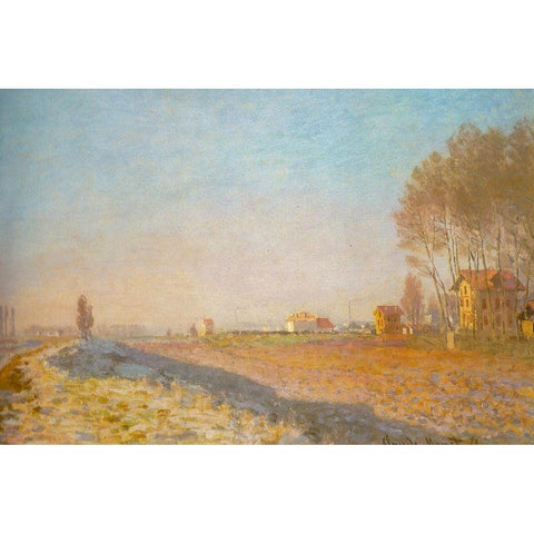 The Plaine des Colombes 1873 White Modern Wood Framed Art Print by Monet, Claude