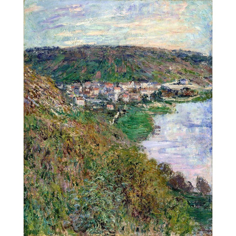 View of Vetheuil 1880 White Modern Wood Framed Art Print by Monet, Claude