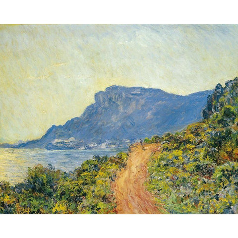 La Corniche near Monaco 1884 Black Modern Wood Framed Art Print with Double Matting by Monet, Claude