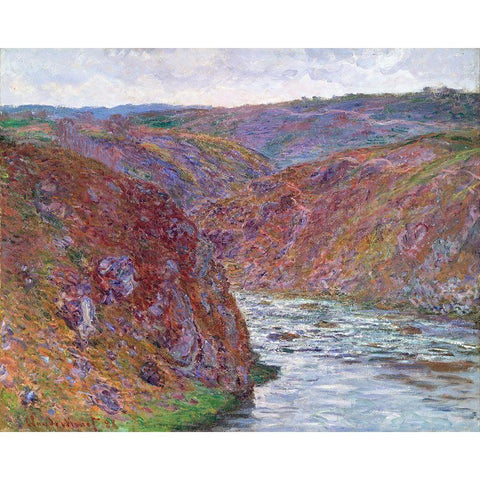 Valley of the Creuse Gray Day 1889 Black Modern Wood Framed Art Print with Double Matting by Monet, Claude