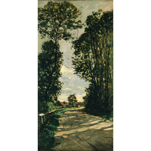 Road of the Farm Saint-Simeon Gold Ornate Wood Framed Art Print with Double Matting by Monet, Claude