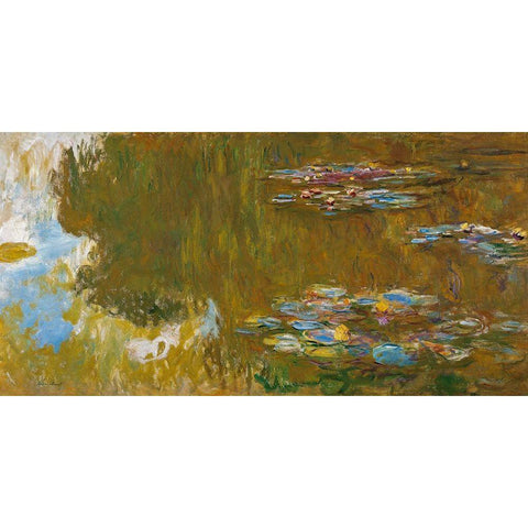 The Water Lily Pond 1917 Black Modern Wood Framed Art Print with Double Matting by Monet, Claude