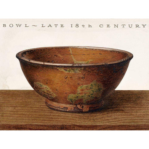 Bowl 1937 Gold Ornate Wood Framed Art Print with Double Matting by Matulis, John