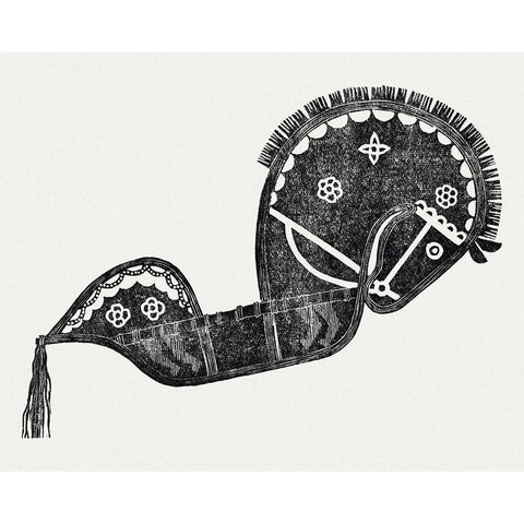 Ceremonial Dance Horse 1942 Black Modern Wood Framed Art Print by Stolk, Reijer