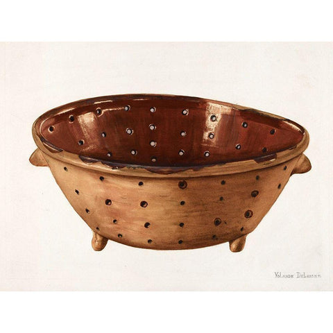 Colander 1936 Gold Ornate Wood Framed Art Print with Double Matting by Delasser, Yolande