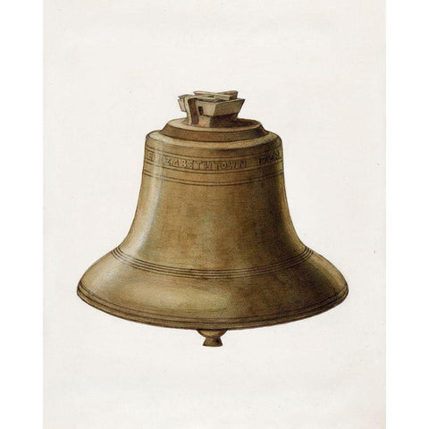 Courthouse Bell 1936 White Modern Wood Framed Art Print by Schwabe, Erwin