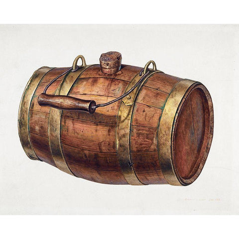 Field Keg 1939 White Modern Wood Framed Art Print by Loper, Edward L.