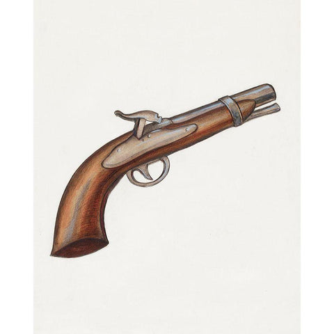 Gun 1936 Black Modern Wood Framed Art Print with Double Matting by Katz, Jay