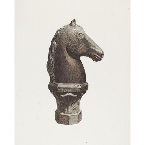 Hitching Post 1935 Gold Ornate Wood Framed Art Print with Double Matting by Riccitelli, Michael