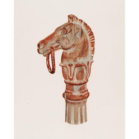 Hitching Post 1940 White Modern Wood Framed Art Print by Barnett, Gerard