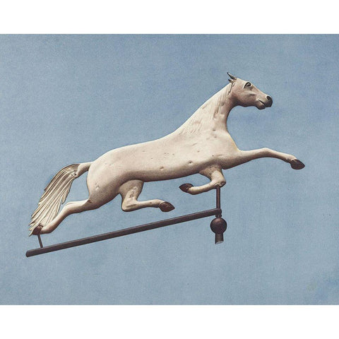 Horse Weather Vane White Modern Wood Framed Art Print by Murphy, Henry