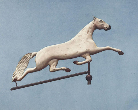 Horse Weather Vane White Modern Wood Framed Art Print with Double Matting by Murphy, Henry