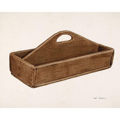 Knife Box 1940 White Modern Wood Framed Art Print by Griffith, LeRoy